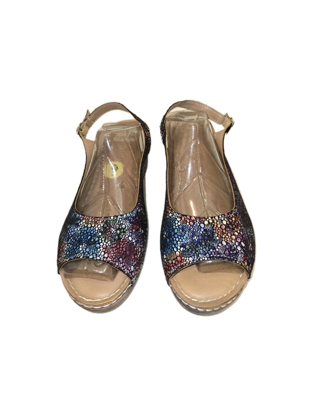 spring step shoes patrizia Sz 9 Kiwi Wedge Multicolor